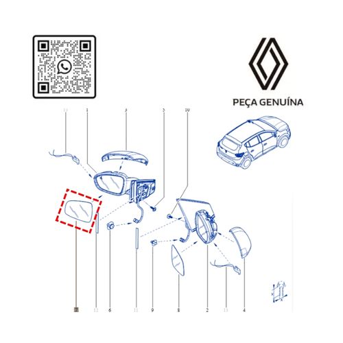 RN 62976R 963662976R LENTE DO RETROVISOR ESQ. KARDIAN - 4